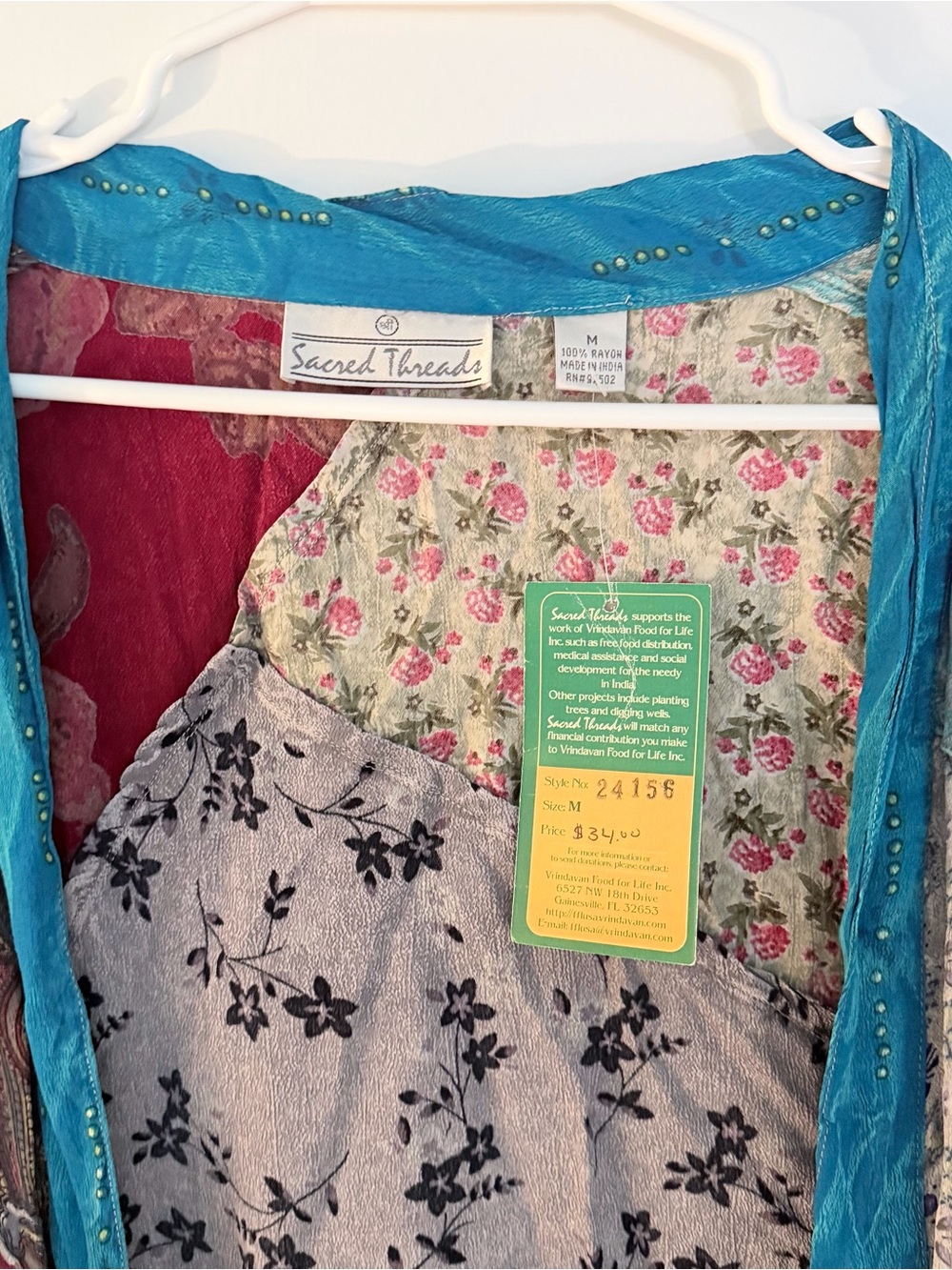 Sacred Threads Multicolor Patchwork Kimono Duster - Picture 2 of 4